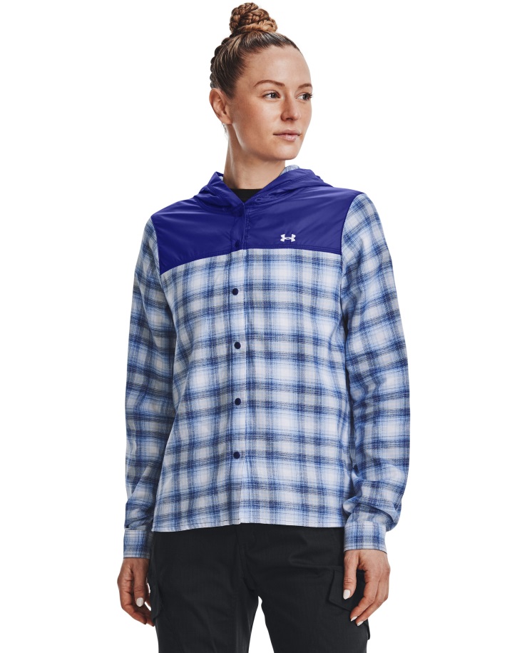 Bauhaus Kék/fehér Női Kereskedő Flanel Kapucnis Pulcsi Páncél Alatt, Magyarország