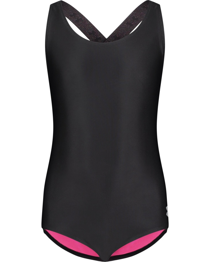 Fekete/elektrorózsaszín Páncél Alatt Magyar Lányok Logós Racerback 1 Részes Fürdőruha