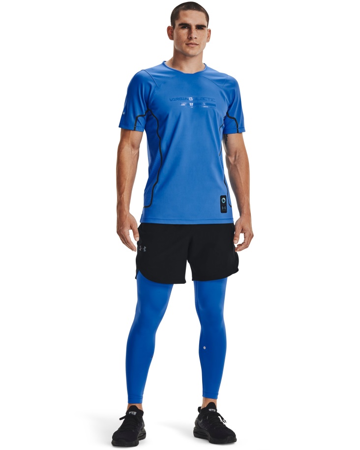Blue Circuit/black Under Armor Hungary Férfi Virgin Galactic Rush Rövid Ujjú
