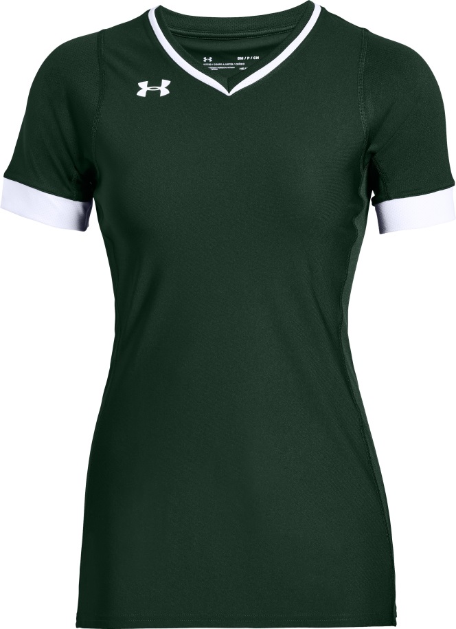 Erdő Zöld/fehér Női Röplabda Powerhouse Rövid Ujjú Mez Páncél Alatt Magyarország