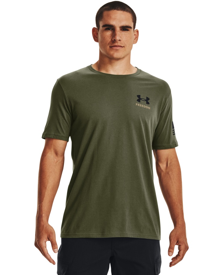 Férfi Szabadság Banner Póló Tengeri Zöld/fekete Páncél Alatt Hungary