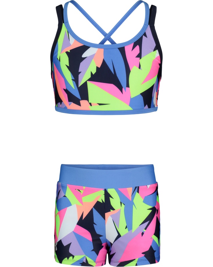 éjféli Sötétkék/opálkék Lányok Növényvilág Sportfelső és Fiúshort 2 Részes úszószett Páncél Alatt Magyarország