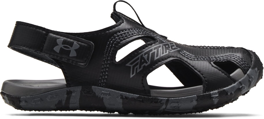 óvodás Kövér Gumiabroncs Védőszandál Páncél Alatti Cipő Fekete/szurokszürke