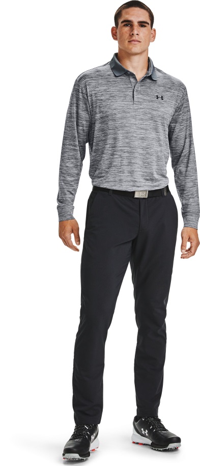 Acél/fekete Páncél Alatti Hungary Férfi Teljesítmény Texturált Hosszú Ujjú Póló