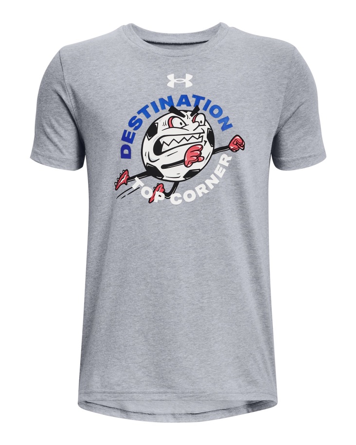 Acél Világos Hanga/fehér Fiú Felső Sarokfoci Rövid Ujjú Páncél Alatt Magyarország