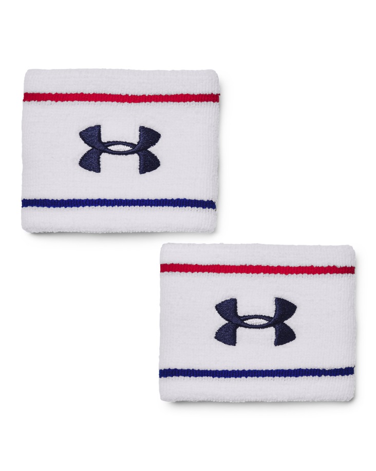 Páncél Alatti Magyarország Fehér/halo Szürke Unisex Csíkos Teljesítmény Frottír 2 Csomagos Csuklópántok