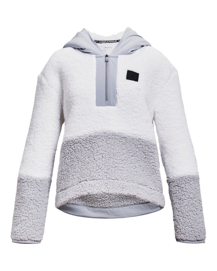 Fehér/mod Szürke Páncél Alatti Hungary Lányok Sherpa Cipzáras Kapucnis Pulcsi