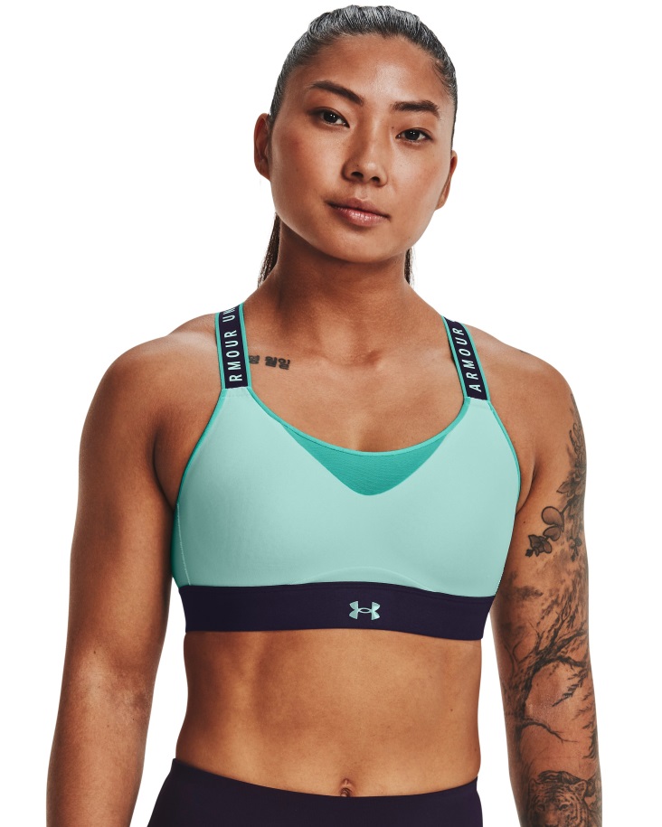 Női Infinity High Blokkolt Sportmelltartó Páncél Alatt Hungary Tengeri Köd/lila Kapcsoló