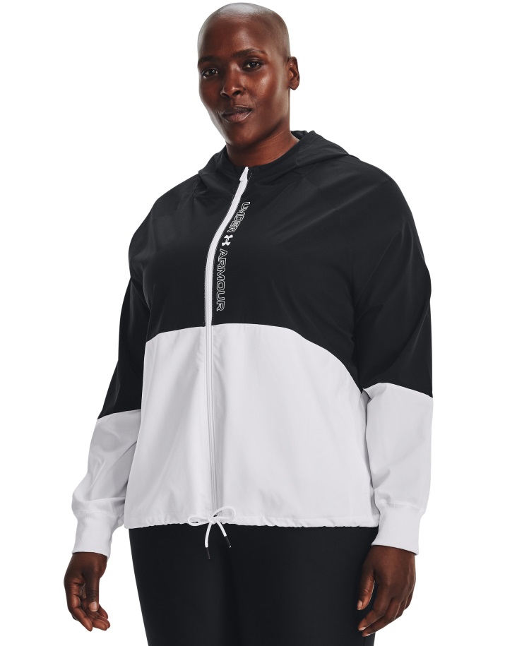 Női Szőtt Teljes Cipzáras Kabát Fekete/fehér Páncél Alatt Hungary